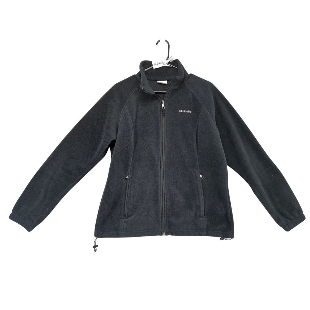 Columbia Benton Springs Black Fleece Jacket Womens XL Full Zip Outdoors Gorpcore